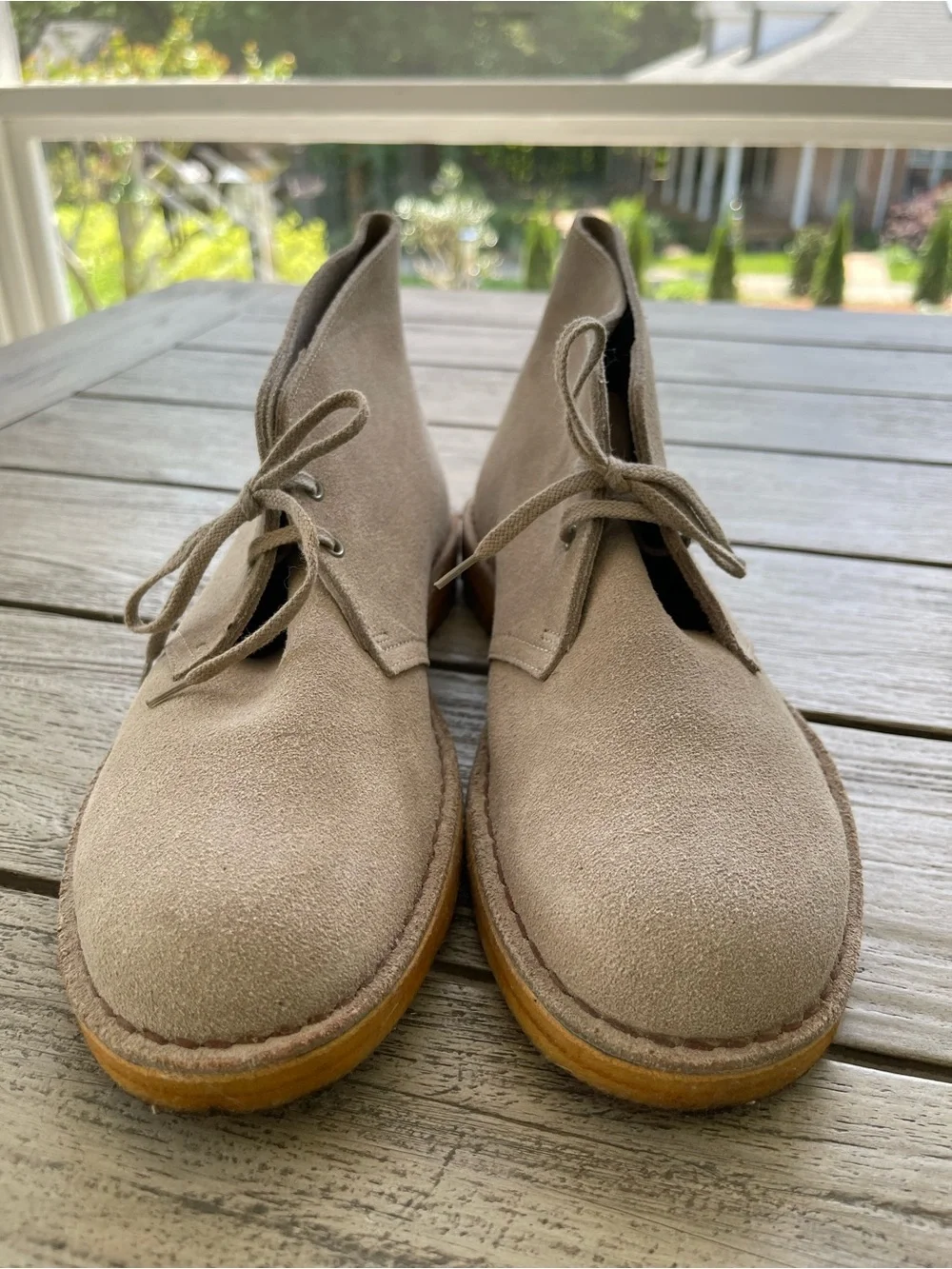 Veja Lace-Up Suede Boots in Taupe